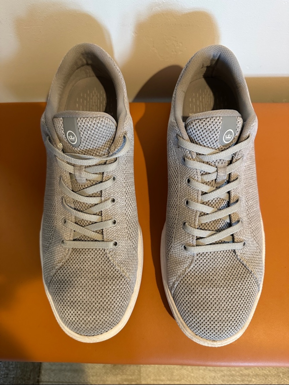 Peter Millar Light Gray Mesh Lace-Up Men's Sneakers